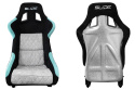 Fotel sportowy Slide KS2 Premium Black & Mint & Quilted Grey Welur Silver Glitter