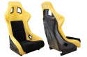Fotel sportowy Slide KS2 Premium Black & Yellow Welur Black Glitter