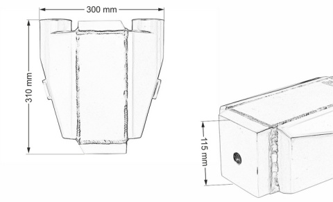 Intercooler wodny 255x115x115 3" 2x90st flip TurboWorks