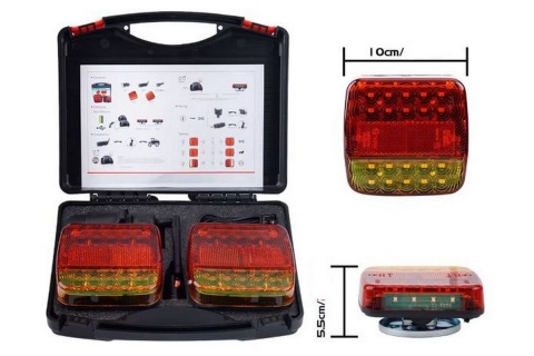 LAMPY TYLNE BEZPRZEWODOWE NA MAGNES LED 12V 24V ZESTAW + WALIZKA