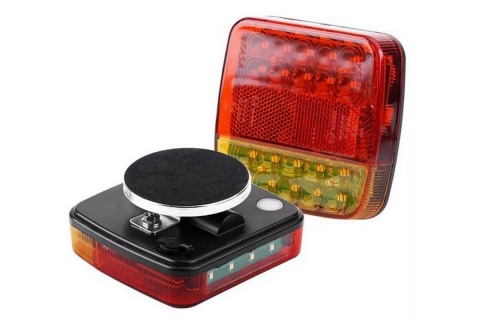 LAMPY TYLNE BEZPRZEWODOWE NA MAGNES LED 12V 24V ZESTAW + WALIZKA