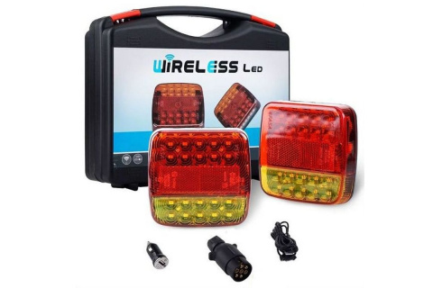 LAMPY TYLNE BEZPRZEWODOWE NA MAGNES LED 12V 24V ZESTAW + WALIZKA