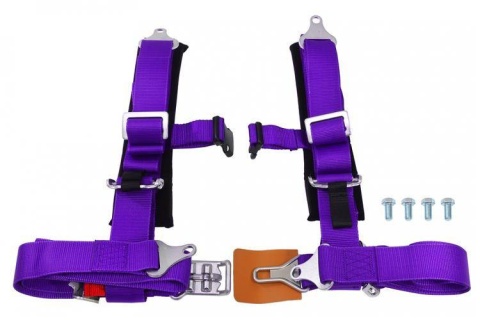 Pasy sportowe 4 punktowe 2" DTM purple