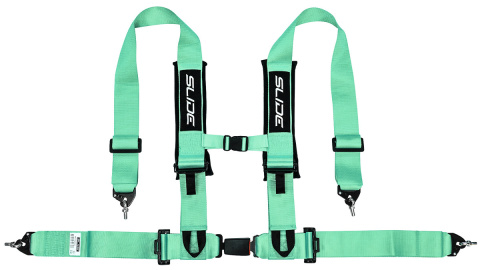 Pasy sportowe 4 punktowe 3" Slide V2 miętowe E4