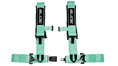 Pasy sportowe 4 punktowe 3" Slide V2 miętowe E4