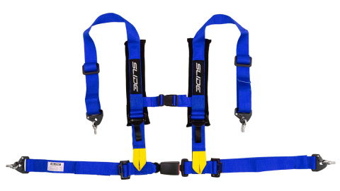 Pasy sportowe 4 punktowe 2" Slide V2 niebieskie E4