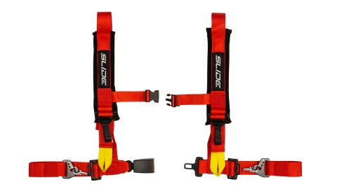 Pasy sportowe 4 punktowe 2" Slide V2 czerwone E4