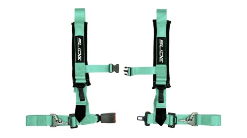 Pasy sportowe 4 punktowe 2" Slide V2 miętowe E4