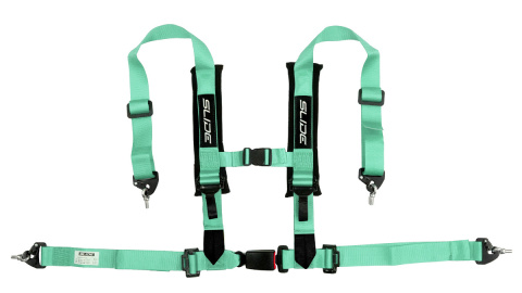 Pasy sportowe 4 punktowe 2" Slide V2 miętowe E4