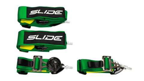 Pasy sportowe 4 punktowe 3" Slide V2 Quick zielone