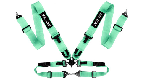 Pasy sportowe 4 punktowe 3" Slide V2 Quick miętowe