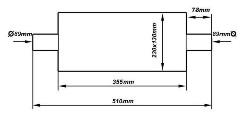Sportowy tłumik środkowy 3,5" TurboWorks STAL 304SS