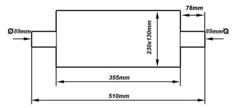 Sportowy tłumik środkowy 3,5" TurboWorks STAL 409SS